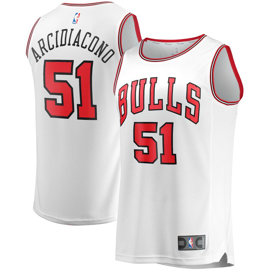 Men Chicago Bulls 51 Ryan Arcidiacono Fanatics Branded White Fast Break Player Team NBA Jersey
